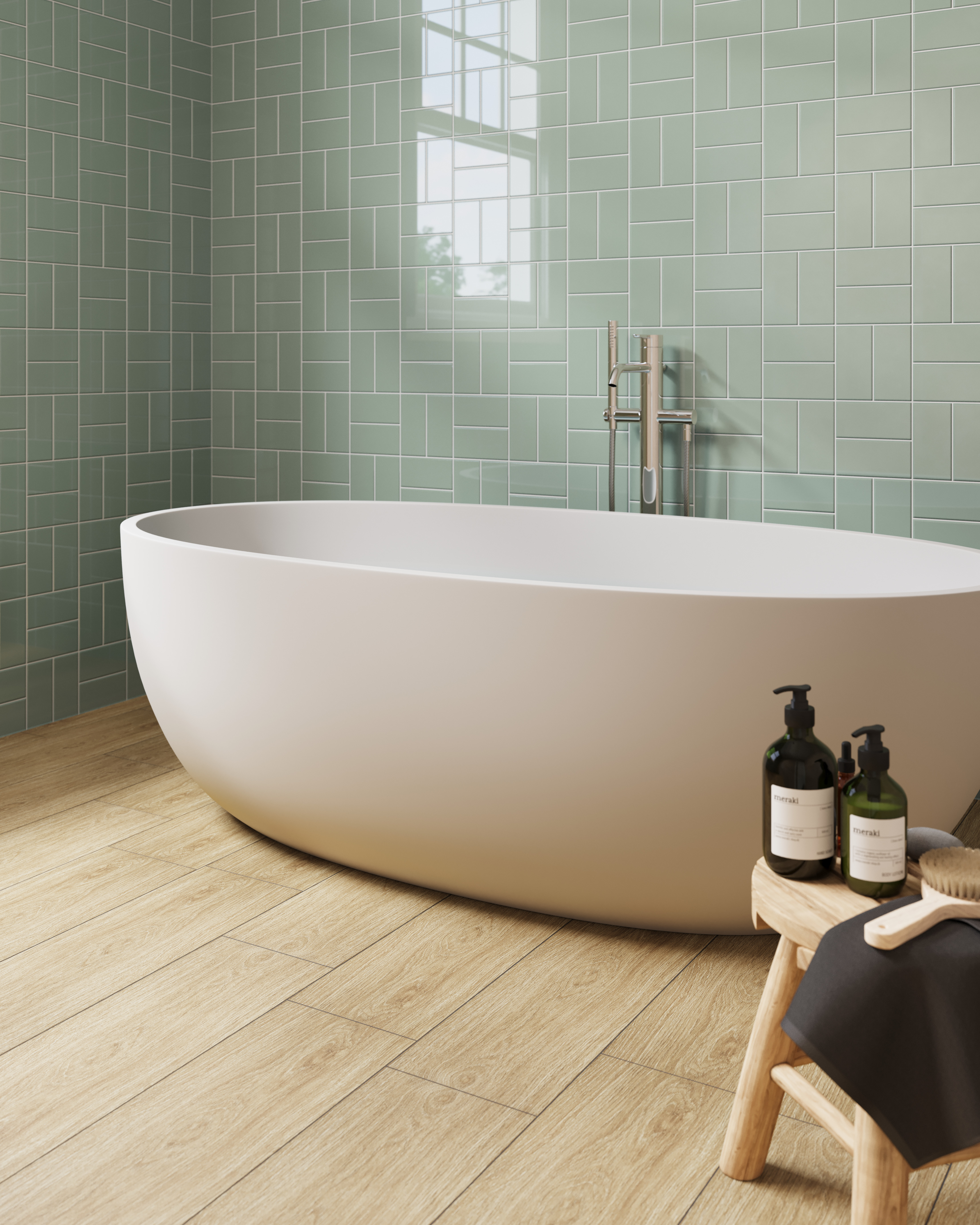 Mini Underground Sage Gloss Tiles